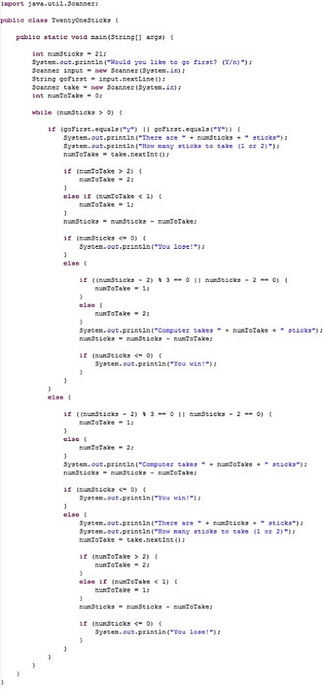 fun Java game example. There will be many more games like the 21 Game ...