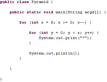 Backwards for loop