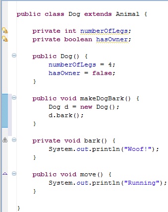 java method access another modifiers class call private protected within dog easy