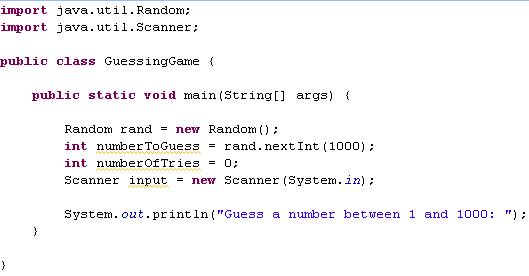 Guessing Game - Fun Example Game Basic Java